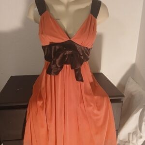 Elegant Orange Dress with Black Accents